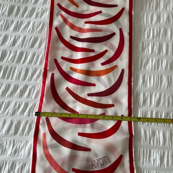 AVON Vintage Acetate Twill Oblong Scarf Made Japan Lipstick Colours Neck Scarf - Picture 10 of 11